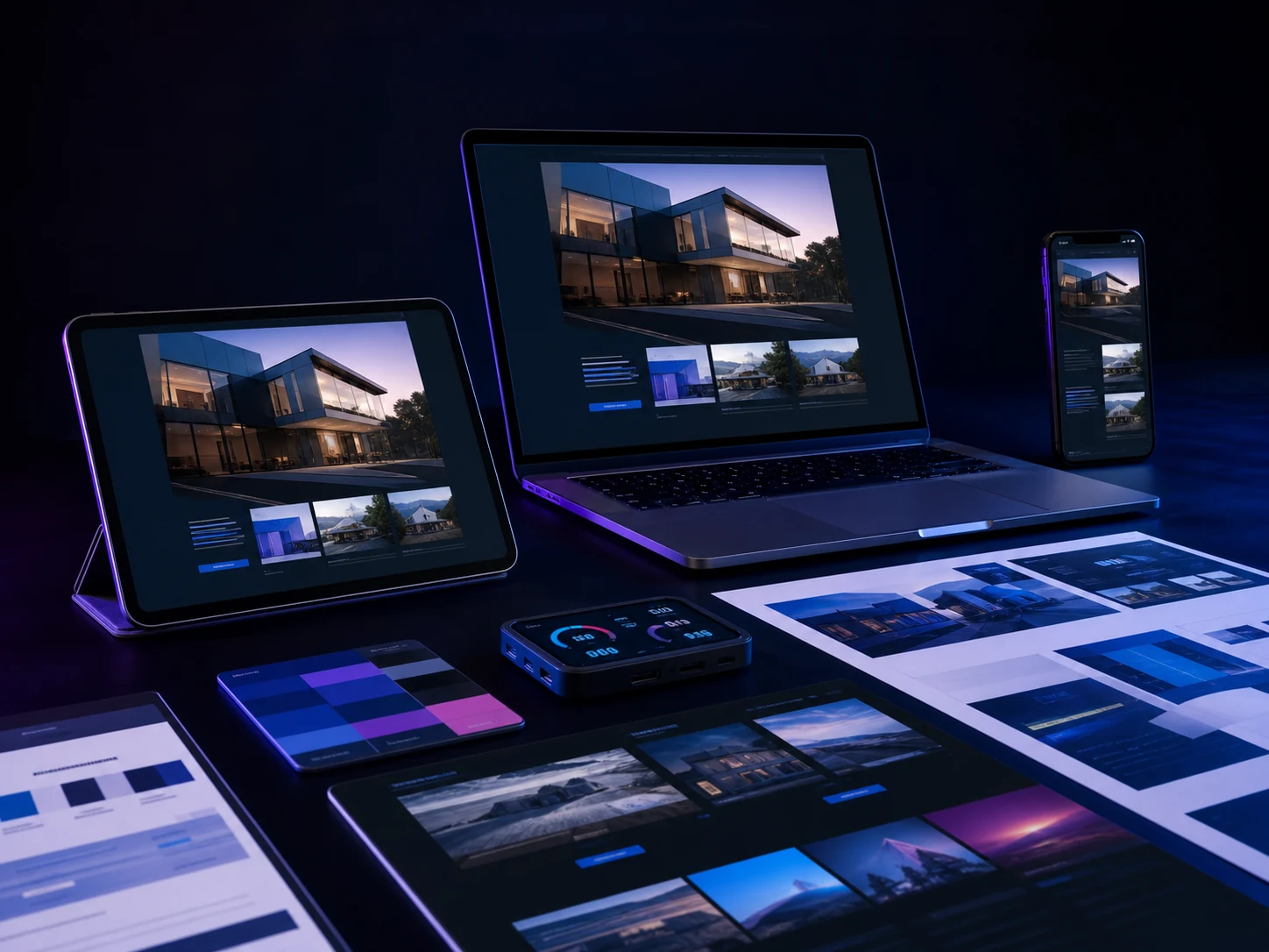 A polished responsive website presented consistently across laptop, tablet and mobile