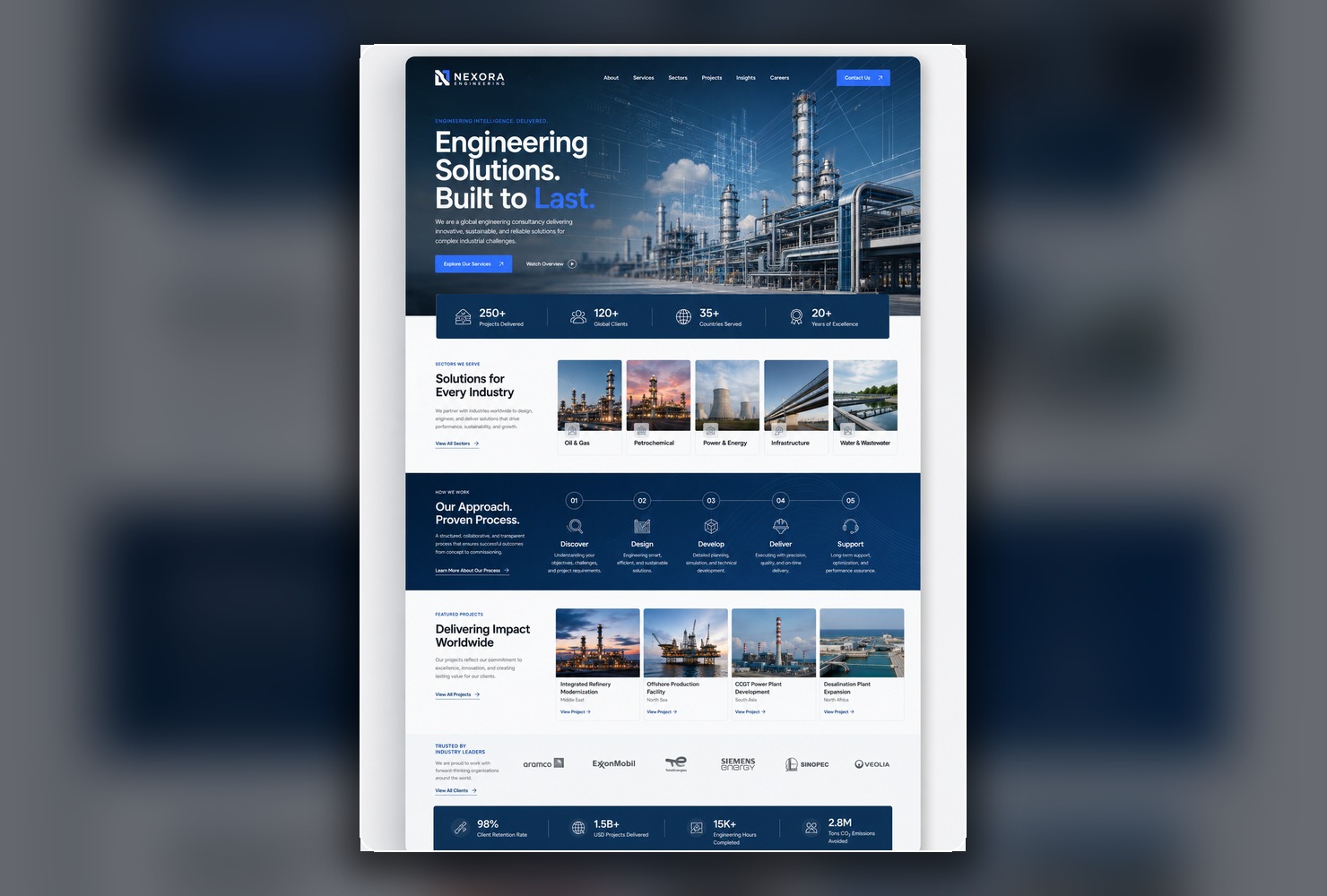Nexora Engineering website design example